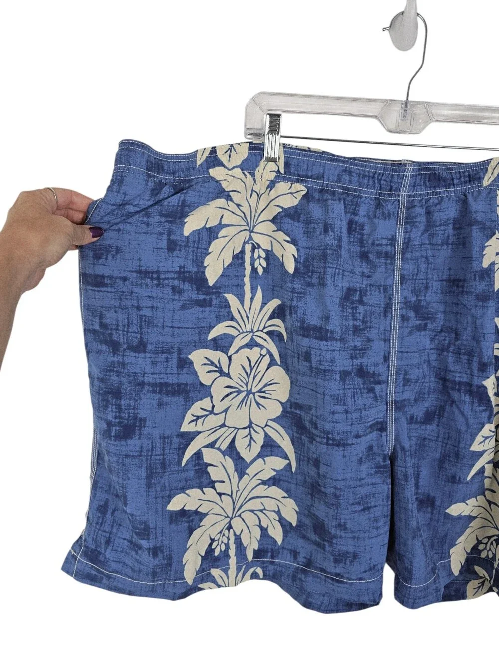 Tommy Bahama Palm-O-Rama Blue Tropical Swim Trunks NWT 4XB